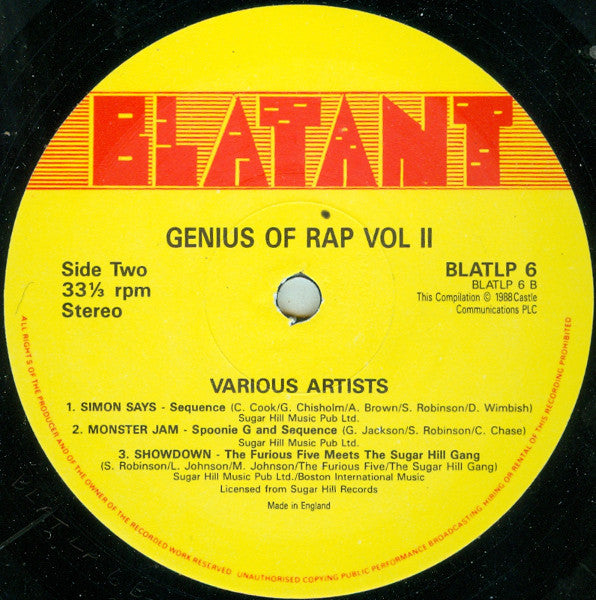 Various : The Genius Of Rap 2 (2xLP, Comp)