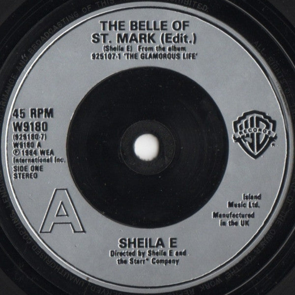 Sheila E. : The Belle Of St. Mark (7", Single, Sil)