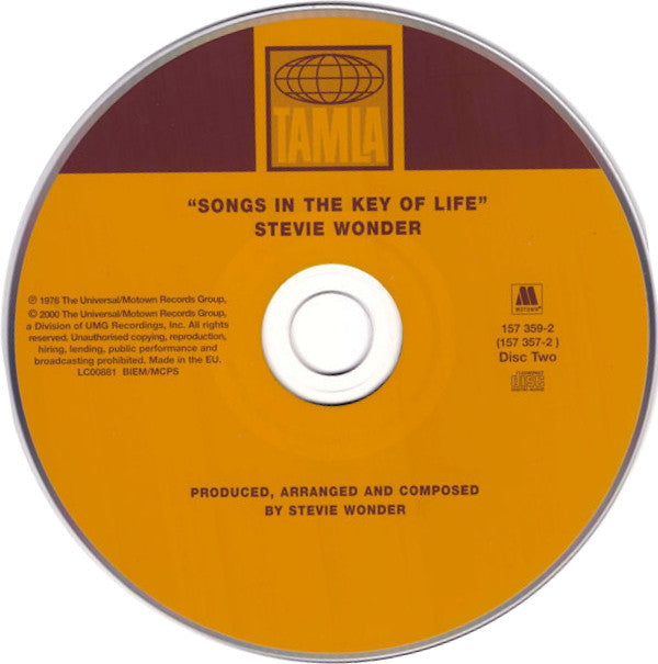 Stevie Wonder : Songs In The Key Of Life (2xCD, Album, RE, RM, EDC)