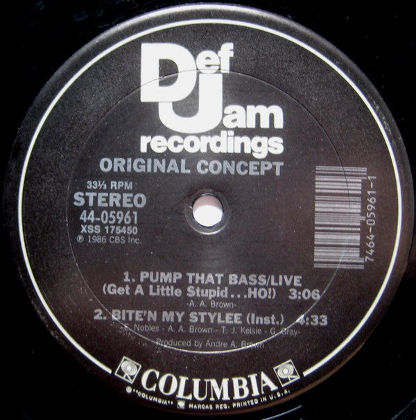 The Original Concept* : Bite'n My Stylee / Pump That Bass (12")
