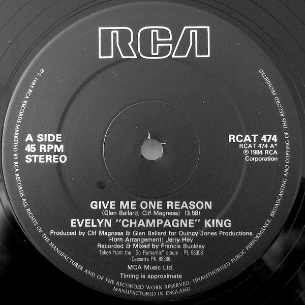 Evelyn King : Give Me One Reason (12", Single)