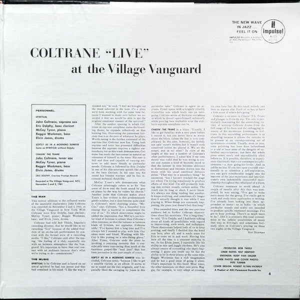 Coltrane* : "Live" At The Village Vanguard (LP, Album, RE, Gat)