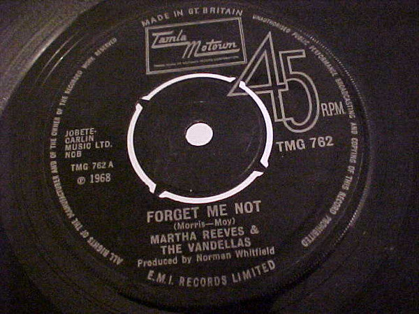 Martha Reeves & The Vandellas : Forget Me Not (7", Single, Pus)