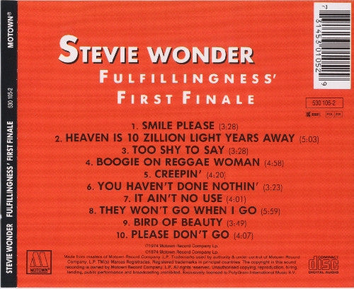 Stevie Wonder : Fulfillingness' First Finale (CD, Album, RE)