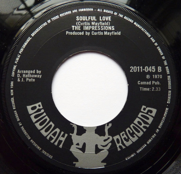 The Impressions : (Baby) Turn On To Me (7", Single)