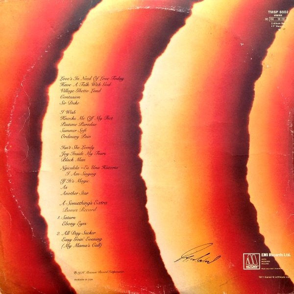 Stevie Wonder : Songs In The Key Of Life (2xLP, Gat + 7", P/Mixed + Album)