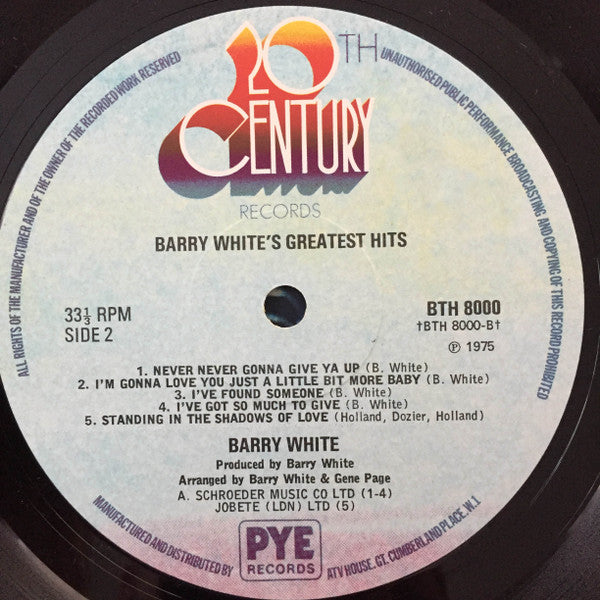 Barry White : Greatest Hits (LP, Comp)