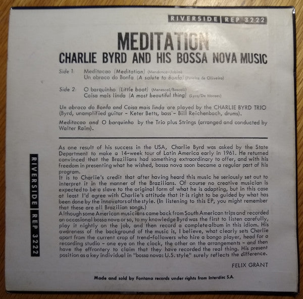 Charlie Byrd : Meditation (7", EP)