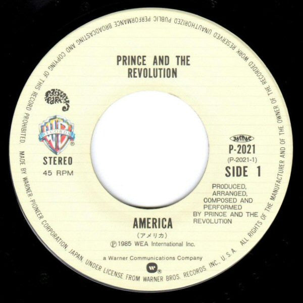 Prince And The Revolution = Prince And The Revolution : America = アメリカ (7", Single)