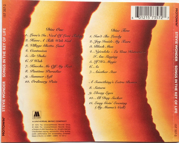 Stevie Wonder : Songs In The Key Of Life (2xCD, Album, RE, RM, 24-)