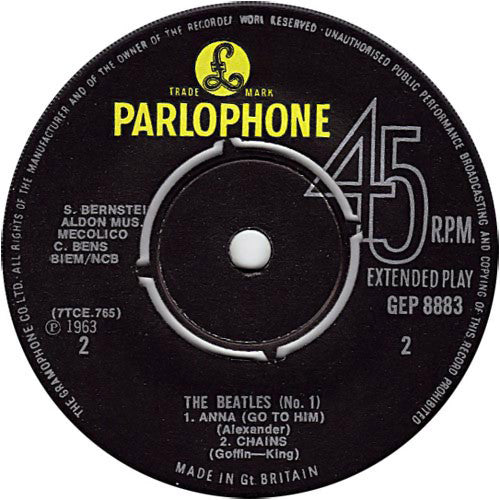 The Beatles : The Beatles No. 1 (7", EP, Mono, RP)