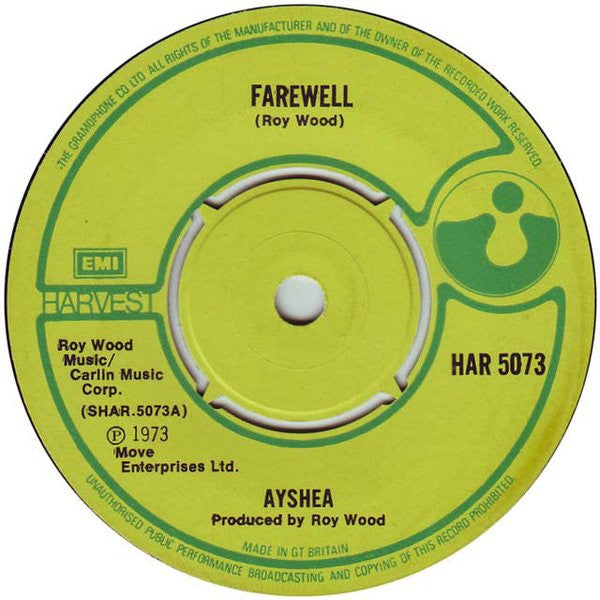 Ayshea Brough : Farewell (7", Single)