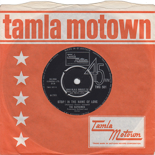 The Supremes : Stop! In The Name Of Love (7", Single)