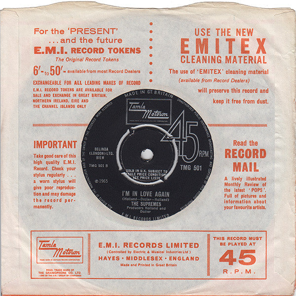 The Supremes : Stop! In The Name Of Love (7", Single)