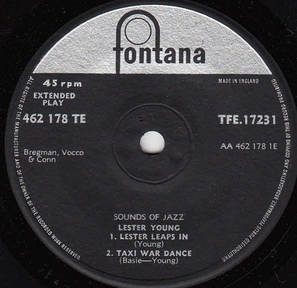 Lester Young : Sounds Of Jazz (7", EP)