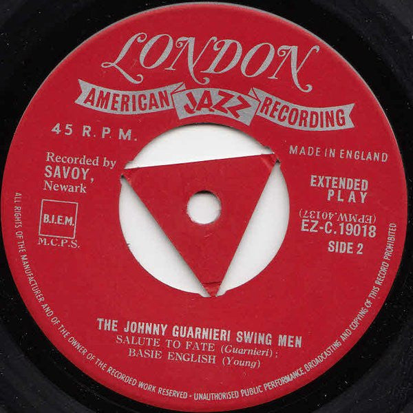 Johnny Guarnieri Swing Men Featuring Lester Young : Untitled (7", EP)