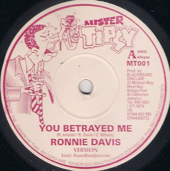 Ronnie Davis : You Betrayed Me (10")