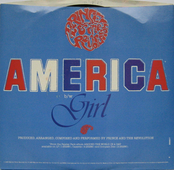Prince And The Revolution : America (7", Single, SRC)