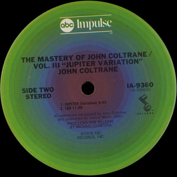 John Coltrane : The Mastery Of John Coltrane / Vol. III "Jupiter Variation" (LP, Album)