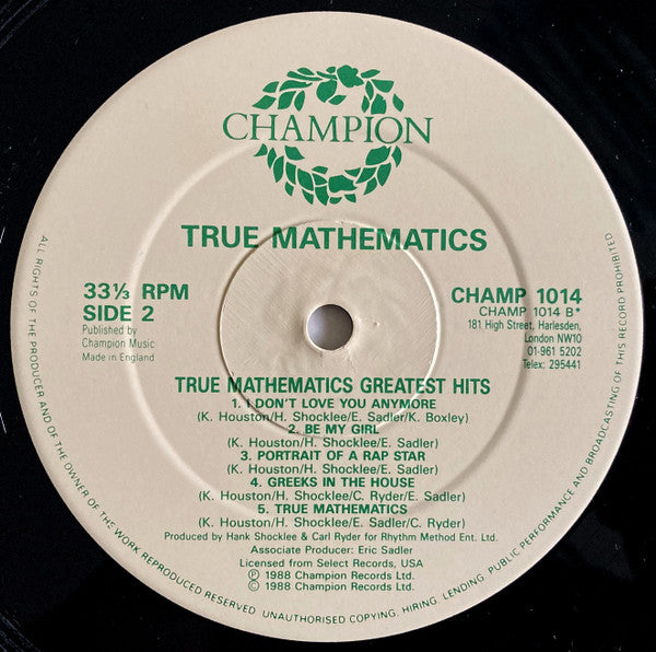 True Mathematics : Greatest Hits (LP, Album)