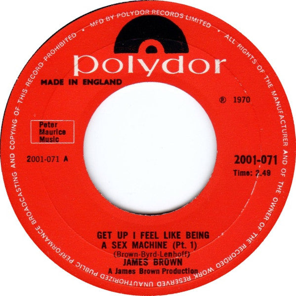 James Brown : Get Up I Feel Like Being A Sex Machine (7", Single, Lar)