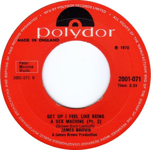 James Brown : Get Up I Feel Like Being A Sex Machine (7", Single, Lar)