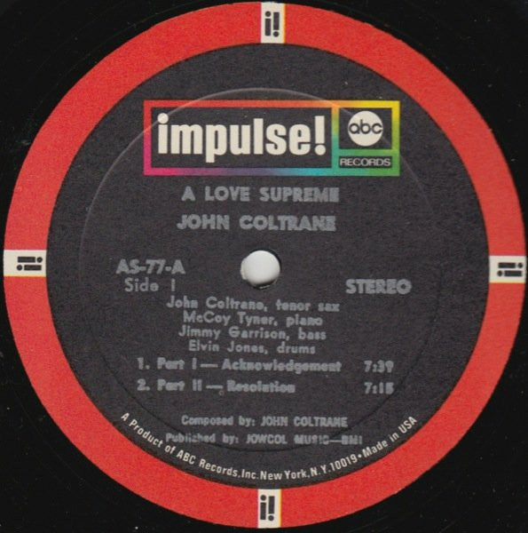 John Coltrane : A Love Supreme (LP, Album, RE, Gat)