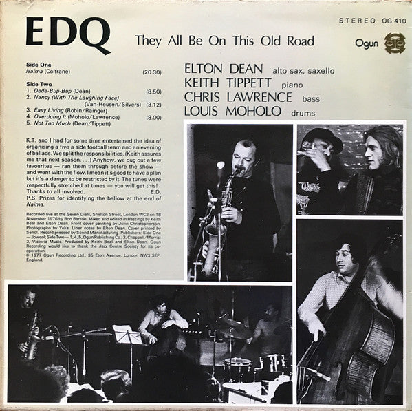 Elton Dean Quartet : They All Be On This Old Road (LP, Album)