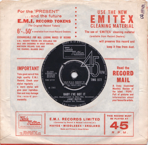 Jimmy Ruffin : What Becomes Of The Brokenhearted (7", Single, Pus)