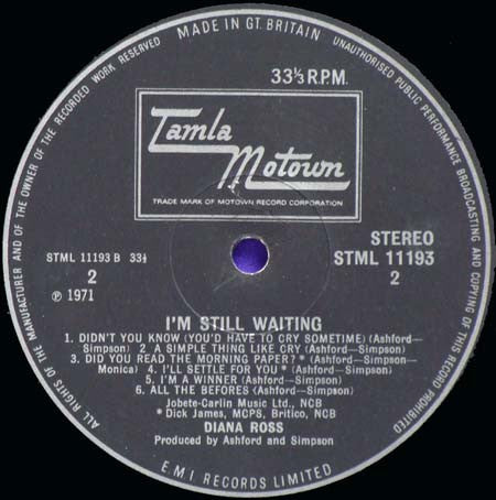 Diana Ross : I'm Still Waiting (LP, Album)
