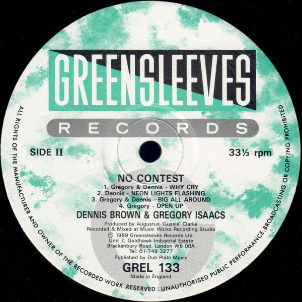 Gregory Isaacs & Dennis Brown : No Contest (LP, Album)