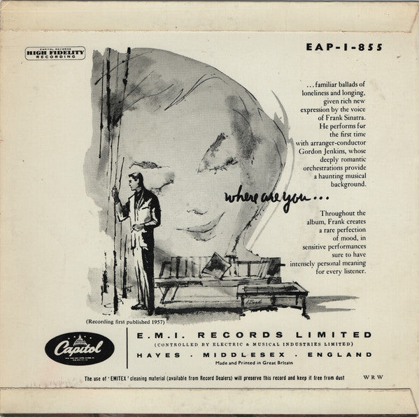Frank Sinatra With Gordon Jenkins And His Orchestra : Where Are You? Part 1 (7", EP, 4-P)
