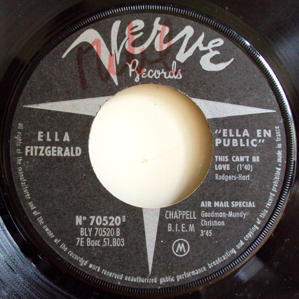 Ella Fitzgerald : Ella En Public (7", EP)