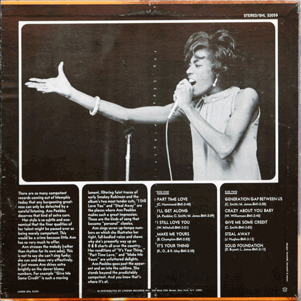 Ann Peebles : Part Time Love (LP, Album, W -)