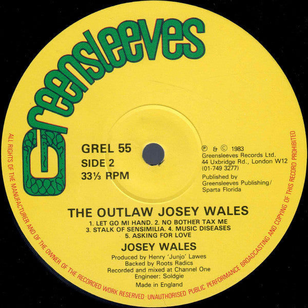 Josey Wales : The Outlaw Josey Wales (LP, Album)