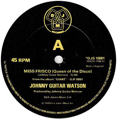 Johnny Guitar Watson : Miss Frisco (Queen Of The Disco) (12", Ltd)