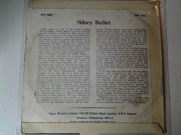 Sidney Bechet, Claude Luter Et Son Orchestre : Summertime (7", EP)