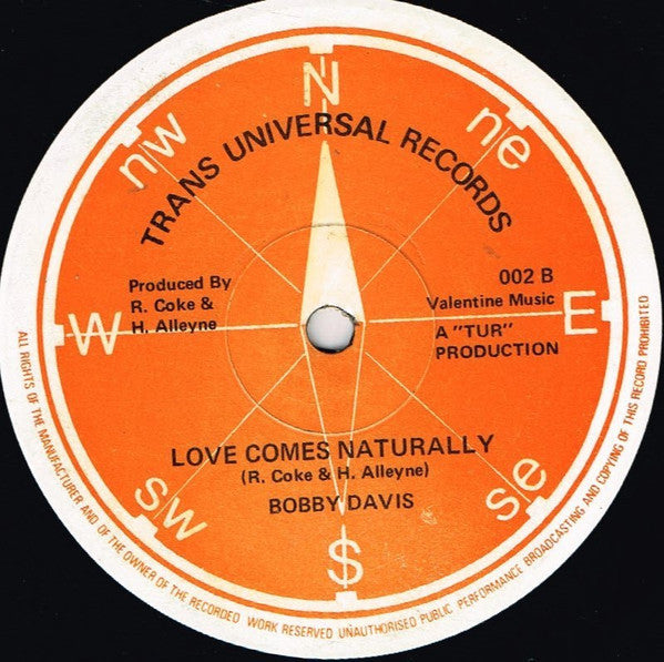 Bobby Davis (6) : Tonight / Love Comes Naturally (12", Single)