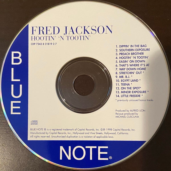 Fred Jackson : Hootin' 'N Tootin' (CD, Album, Ltd, RE)