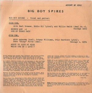 Arthur "Big Boy" Spires : Big Boy Spires (7", EP, Mono)
