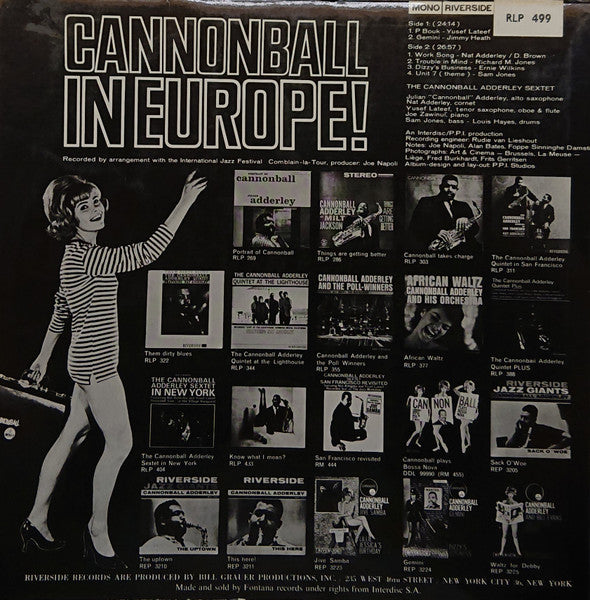 The Cannonball Adderley Sextet* : Cannonball In Europe (LP, Album, Mono)