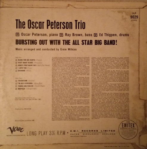 The Oscar Peterson Trio : Bursting Out With The All-Star Big Band (LP, Album, Mono)