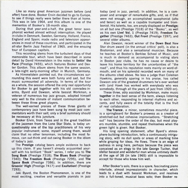 Booker Ervin With Dexter Gordon : Setting The Pace (CD, Comp, RM)