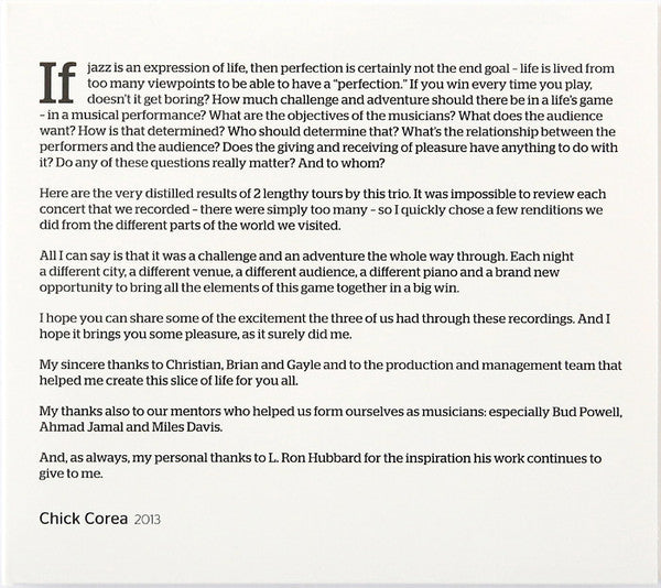 Chick Corea Trio : Trilogy (3xCD, Album)