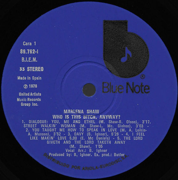 Marlena Shaw : Who Is This Bitch, Anyway? (LP, Album)