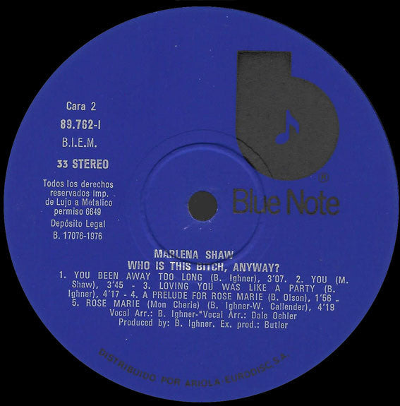 Marlena Shaw : Who Is This Bitch, Anyway? (LP, Album)