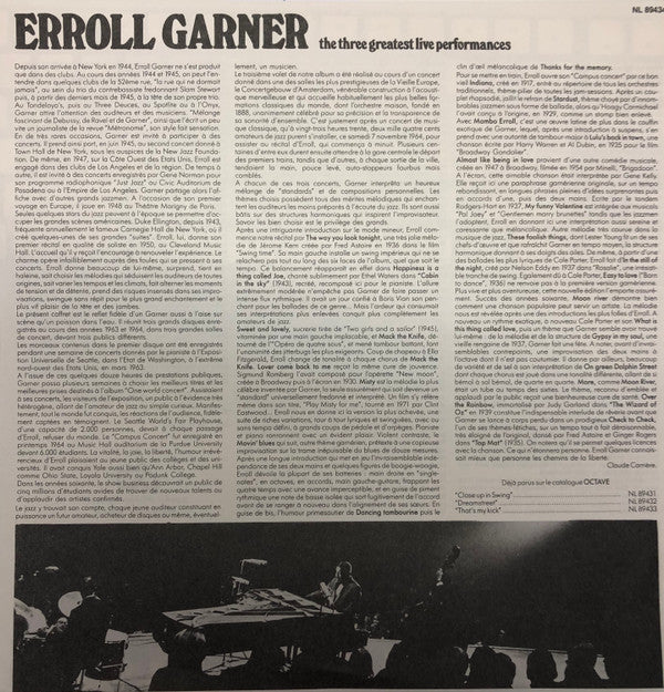 Erroll Garner : The Three Greatest Live Performances (Box + 3xLP)