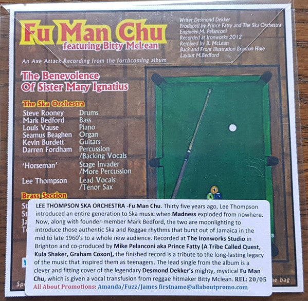 The Lee Thompson Ska Orchestra, Bitty Mclean : Fu Man Chu (CD, Single, Promo)