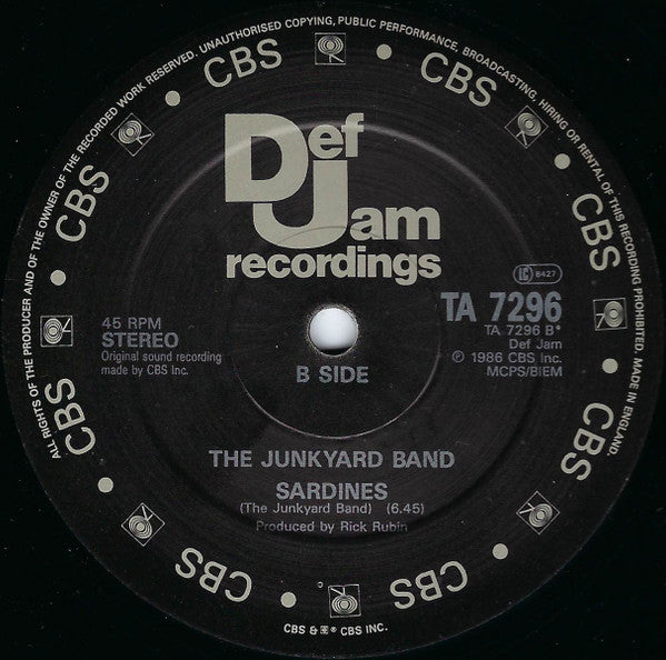 The Junkyard Band : The Word / Sardines (12")