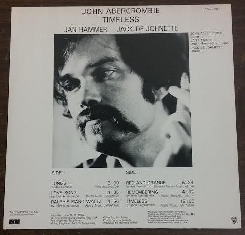 John Abercrombie / Jan Hammer / Jack DeJohnette : Timeless (LP, Album)